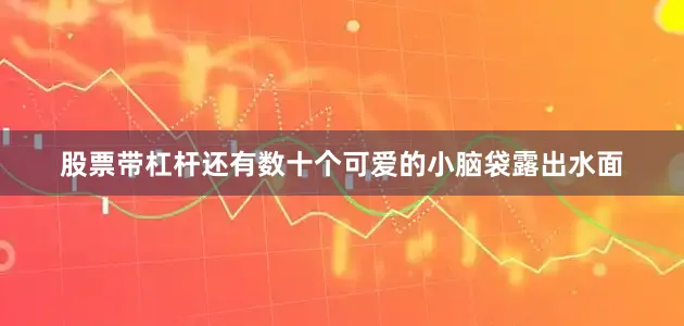 股票带杠杆还有数十个可爱的小脑袋露出水面